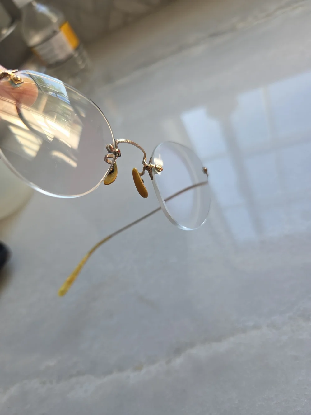 Vtg American Optical Kids 1/10 12K GF Rimless Kids Eyeglasses AO Mid-Century ⬇️